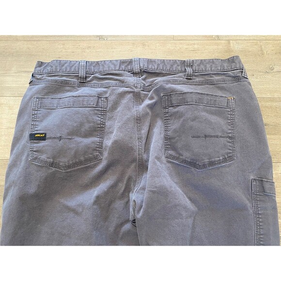 Ariat Rebar M4 Mens 42X34 Relaxed Straight Gray Durastretch Cargo Pants - Picture 9 of 10
